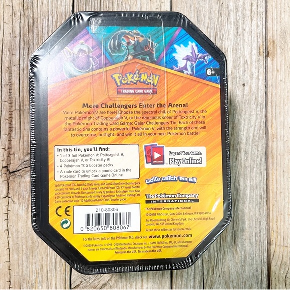 283. 💎 NEW FACTORY SEALED 2020 Pokemon TCG -Galar Challengers Tin (Copperajah V) - Picture 2 of 6